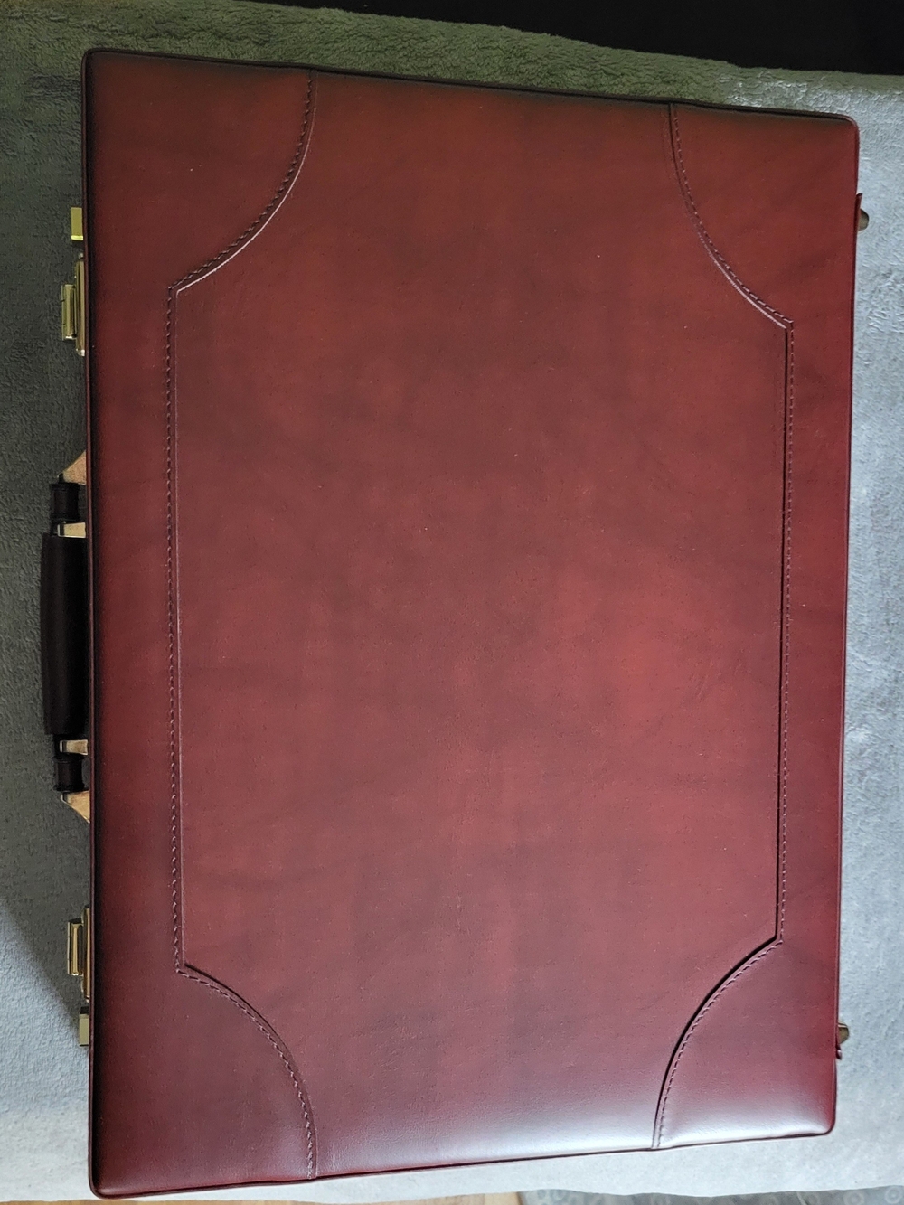 Airway Leather Briefcase - Burgundy